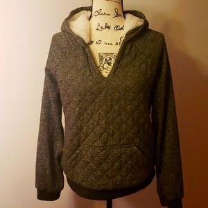 RUE 21 HOODED JACKET WOMENS GREY/BLACK SIZE M
